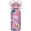 Seven Borraccia con tappo sagomato ANGEL LILO & STITCH, Rosa, 350 ml, Acciaio Inox, BPA free, Ermetica, Caldo 12h/Freddo 24h, A prova di perdite, Scuola, Sport, Viaggio, Per bambini, Idea regalo