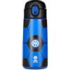 Seven Borraccia Kid INTER, Nero, 460 ml, Acciaio Inox, BPA free, Ermetica, Caldo 12h/freddo 24 h, A prova di perdite, Riutilizzabile, Scuola, Sport, Viaggio, Bambino, Idea regalo