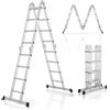 Juskys Scala multifunzionale in alluminio Juskys 4x4 gradini - lunghezza 4,7 m pieghevole - scala 4 pezzi fino a 150 kg