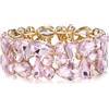 EVER FAITH Bracciale da donna, gioiello ovale a goccia, con cristalli, elastico, per matrimonio, sposa, per feste, Cristallo