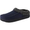 Dearfoams Mens Indoor/Outdoor Breathable Memory Foam Brendan Clog House Shoe Slipper with Wide Widths, Navy Twill, 6.5/7.5 UK