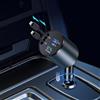 Lopnord Retrattile Caricatore Auto, 4 in 1 da 60W con Accendisigari USB, Cavi Retrattili e Porte di Ricarica,Caricabatterie Auto USB C per iPhone 15/14/13/12/11 Pro/iPad (2 Lighting Cords)