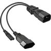 CERRXIAN 1FT C14 a C7 + Cavo di alimentazione splitter EURO Y, IEC 320 C14 maschio a C7 + Cavo di conversione CA EURO femmina, adatto per computer, proiettore, scanner, stampante, ecc