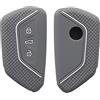 kwmobile Custodia Coprichiave Compatibile con VW Golf 8 con 3 tasti Cover - Copri Telecomando Chiave Auto - Copri Chiavi Macchina grigio chiaro / bianco