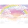 Xiaoterna 2,2x1,5m Cielo colorato nuvola sfondo Stelle arcobaleno pastello mare di nuvole sfondo fotografico Oro punti stella ragazza principessa Sfondo per festa di compleanno Foto di scena