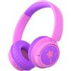 iClever BTH22 - Cuffie Bluetooth per bambini, 60 ore di riproduzione, volume sicuro 74/85 dBA, Bluetooth 5.4, USB C, cuffie over-ear per bambini, senza fili, con cavo AUX per iPad/tablet/viaggio