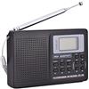 Miskall Ricevitore radio a radiofrequenza, FM/AM/SW/LW/TV, ricevitore portatile con orologio e sveglia (10 K)