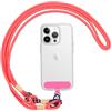 Coiwxmoi Cordino per Cellulare Universale Tracolla per Cellulare,Rimovibile Cordino da Collo Nylon Catena Collana Tracolla con Toppa di Fissaggio,Adatto a Tutti Gli Smartphone,Rosa fluorescente