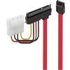 Lindy 33364 Cavo Interno SATA e Alimentazione, 0.3 mt, Nero/Rosso