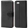 Verco custodia per Apple iPhone 5 5S SE, Case per iPhone SE Cover PU Pelle Portafoglio Protettiva, Nero