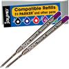 Cottage Mills Jaymo - Ricambio per penna a sfera Parker 30525PP/30526PP, 98 mm di lunghezza, confezione da 2, colore: Viola