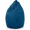 Green Bean© Poltrona a sacco con schienale 60x60x90cm - Cuscino per interni 220Lt riempimento accogliente e lavabile - Cuscino da pavimento pouf sedia sgabello