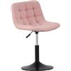 mcc direct Sedia da toeletta con rivestimento in morbido tessuto, poggiapiedi e struttura in metallo per camera da letto, Drake, in 4 colori alla moda (rosa)