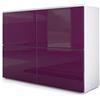 Vladon Madia Rova, Mobile a 4 Ante, Bianco Opaco/Violetto-Porpora (92 x 72 x 35 cm)