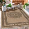 Carpetsale24 Tappeto Interno Esterno Tessitura Piatta Look Naturale Sisal Impermeabile Stile Boho Scandinavo, Dimensioni: 200x290 cm