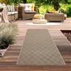 Carpetia Tappeto per esterni robusto e resistente alle intemperie - motivo a rombi beige/nero Dimensioni - 60 x 180 cm