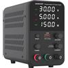 Miele NANKADF Alimentatore da laboratorio (0-30V, 0-5A), alimentatore regolabile in corrente continua con display LED a 4 cifre (manopola di impostazione dell'encoder/interruttore di uscita), nero