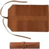 Lagomloot Borsa portautensili in pelle arrotolabile per attrezzi portatile per chiavi e prese, stile involucro per attrezzi con tasche staccabili, per elettricisti, 394 x 254 mm (marrone)