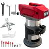 YWNYT Router per legno senza fili da 800 W per batteria Milwaukee M18 da 18 V, base in alluminio, 30000 giri/min, senza spazzole, router con 5 velocità variabili, router palmare per lavorazione del legno