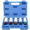 FreeTec 5 pezzi Set Bussole per Ruote, 1/2 pollice Chiavi a Bussola per Dadi Ruote, 15mm 17mm 19mm 21mm 22 mm Bussole per Cerchi in Lega Protettivo