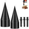 CDIYTOOL 5pcs Punta Spaccalegna, 32mm/42mm Cono per Vite Spaccalegna con 3 Manici per Trapano (Quadrato/Rotondo/Esagonale) per separatore per Legno, Driver a Cono Resistente
