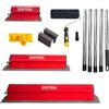ZCHYTOOL Set di spatole per cartongesso (25 cm/40 cm/60 cm) e asta telescopica da 0,8 - 2 m e rullo in nylon per stucco, da parete, da soffitto