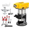 YWNYT Router per legno senza fili da 800 W per batteria Dewalt da 18 V 20 V, base in alluminio, 30000 giri/min senza spazzole con 5 velocità variabili, router palmare per lavorazione del legno