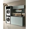 RAB ARREDOBAGNO Mobile Bagno Thai Gola con o senza Colonna Portalavatrice e Asciugatrice cm 218 - Colore: Grigio Bromo Opaco - Pensili e Mensola: Senza Pensili Mensola Pannelli e Strip Led - Colonna: Senza Colonna - Top con lavatoio: Top e lavatoio …