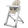Peg Perego PEG Siesta Follow Me Seggiolone Pappa dalla Nascita Reclinabile con Funzione Sdraietta, Doppio Vassoio, 9 Altezze, 4 Ruote, Pieghevole e Compatto, 0-3 Anni (0-15 kg), Astral