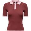 ONLY Onlmeddi SS Contrast Polo CC Knt, Spiced Apple, XL