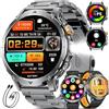 LIGE Smartwatch Uomo,1000mAh,1.7" Smart Watch Militare con Chiamata/Torcia LED,110+ Modalità Sportive,IP68 Impermeabile,Frequenza Cardiaca,Android iOS,3 Braccialetti,2 Caricabatterie,EF24-A