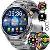 LIGE 1000 mAh Smartwatch Uomo,1.7" Smart Watch Militare con Torcia LED,110+ Modalità Sportive,IP68 Impermeabile,Chiamata Bluetooth,Frequenza Cardiaca, Android iOS,3 Braccialetti,2 Caricabatterie,EF24-F