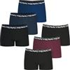 Athena - Set di 6 Boxer da Uomo Essenziali - Comfort e Traspirante - Cotone Elasticizzato Traspirante - Etichetta Oeko-Tex® Standard 100, Nero/Notte/Blu, M