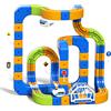 Hzitcigm TRENINO ELETTRICO BAMBINI 225 PEZZI 80 BINARI 2 TRENI GRANDE PISTA FLESSIBILE GI