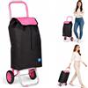 Carrello per la Spesa Poseidon Trolley con Rivestimento Termico 36x30x90 cm e Ruote Rosa