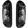 Generico 2 Luci di Ingombro Tricolori LED 12V 24V Bianco Rosso Arancione Lente Fumé Fanali Laterali Telaio in Gomma Destra e Sinistra per Carro Rimorchio Furgone Camper Trattore