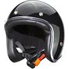 IGUANA CUSTOM CLOTHES Casco moto Jet Pendejo nero lucido di Iguana Custom Collection, perfetto stile retrò per cafe racer, bobber, chopper, scooter, vespa, o motociclette classiche. (XS)