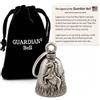 Guardian Bell Campanello portafortuna con animali con portachiavi e sacchetto regalo in velluto nero, campanello per moto, peltro senza piombo, prodotto negli Stati Uniti