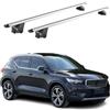 OMAC Barre Portatutto Alluminio TÜV geprüft per Volvo XC40 2018-2026 - per Rail Tetto Integrati - T Nut - Max 100 kg - 2 Schlösser Argento