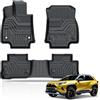 KUST Tappetini per Toyota RAV4 2019-2025, tutte le condizioni atmosferiche, tappetini anteriori e posteriori a 2 file per accessori RAV4 in gomma TPE antiscivolo bordo alto