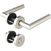 Aperit Maniglia per porta in acciaio inox - Maniglia per porta WC e bagno - Rotondo - Opaco - Maniglia per porte interne in toilette o bagno - Modello T - 49.330.03