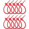 SKYPRO 10 fascette riutilizzabili in silicone rosso, fascette elastiche per borse, organizer per cavi per casa, ufficio, tavolo, scrivania, cravatta, salva-cibo, clip di chiusura per sacchetti