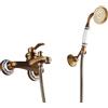 Gx Rubinetto Vasca Doccia, Nero, Miscelatore Monocomando Esterno, Con Doccetta E Tubo Flessibile Doccia Da 1.5M, Vasca Da Bagno Miscelatore a Parete, Ottone, Stile Anticato
