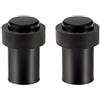 NFLOBD 2 Pezzi Fermaporta a Pavimento, 60 mm Acciaio Inossidabile Pavimento Rotonda Pesante Fermaporta, Paraurti con cuscinetto in gomma, per montaggio a pavimento, fissaggi inclusi (Nero)