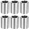 sourcing map 6 distanziali in metallo M14, distanziatori in acciaio inox da 14 mm x 22 mm x 30 mm di lunghezza, boccola rotonda non filettata, finitura semplice per bulloni a vite, argento