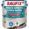 BAUFIX Express, colore grigio chiaro, opaco, 2,5 litri, vernice resistente alle intemperie, colore legno, durevole, adatto per legno, intonaco, muratura, mobili/recinzioni