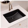 SmartSylva Lavabo da bagno sottotop nero, 45,7 x 35,5 cm, rettangolare, in porcellana ceramica, lavabo sottotop per mobile bagno, nero opaco