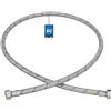 KOTARBAU® Tubo flessibile 3/8 pollici - Tubo dell'acqua - 120 cm - Tubo corazzato - 3/8 x 3/8 - Tubo di collegamento per rubinetto - Tubo per rubinetto - Rivestimento in acciaio inox - argento