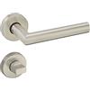 SOTECH Set di maniglie WILMA moderne a leva Porte in acciaio inox WC Bagno Maniglia per porte in acciaio inox - Set di maniglie per porte interne con materiale di fissaggio