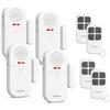 TECKNET Allarme Casa Senza Fili, Antifurto Casa con Telecomando, Allarme Porta Ingresso 4 Modalità 5 Livelli Volume Regolabili, 2-in-1 Allarme e Campanello per Residenza, Negozio, Hotel (4PCS)